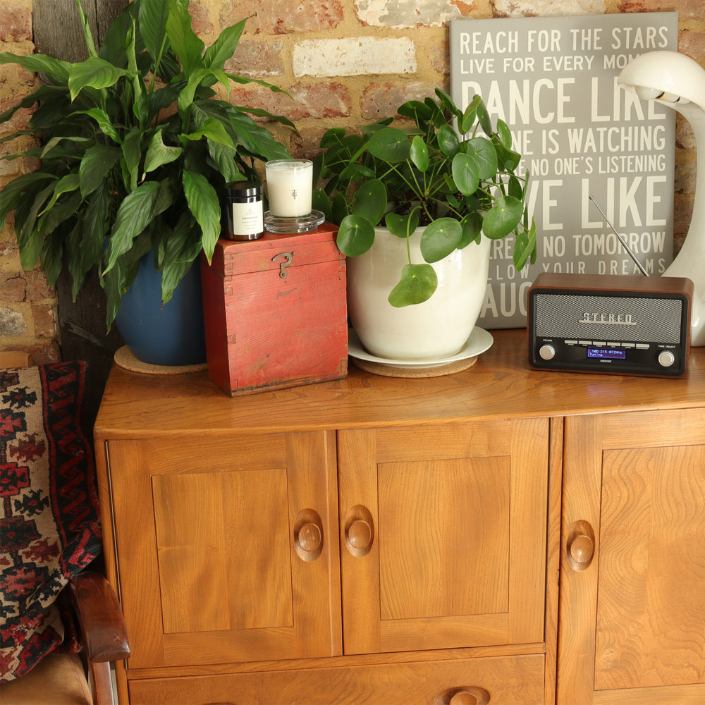 Denver DAB-18 Vintage Style Stereo DAB / DAB+ & FM Radio – Real Wood Cabinet, Bluetooth, Clock Radio Alarm, AUX IN for Smart Phone / Tablet / MP3 Player – Mains or Battery - Image 5