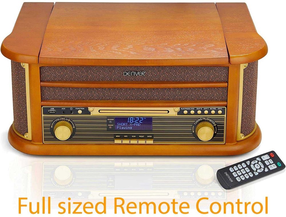 Denver MRD-51BT Record Player With Speakers - CD Player/DAB Radio/FM Radio/Bluetooth/Cassette Player/USB MP3 Playback - Image 6
