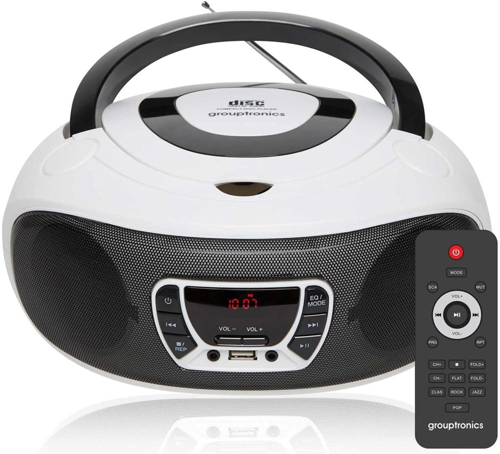 Grouptronics GTCDR-501DAB - DAB/DAB+ Portable Stereo CD Player BoomBox - With Remote Control, FM & DAB/DAB+ Radio, USB, AUX IN