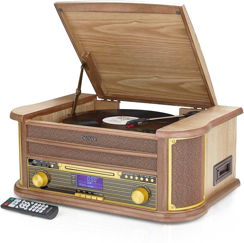 Denver MRD-51BT Record Player With Speakers - CD Player/DAB Radio/FM Radio/Bluetooth/Cassette Player/USB MP3 Playback - Image 9
