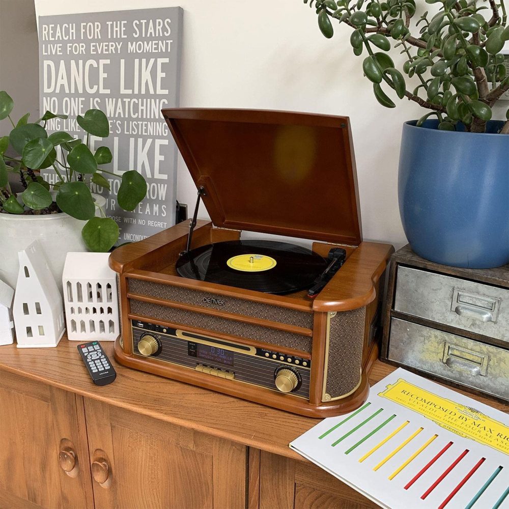 Denver MRD-51BT Record Player With Speakers - CD Player/DAB Radio/FM Radio/Bluetooth/Cassette Player/USB MP3 Playback - Image 3