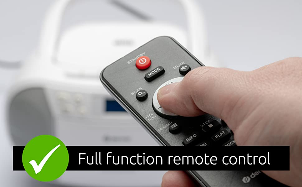 Full function remote control CD player
