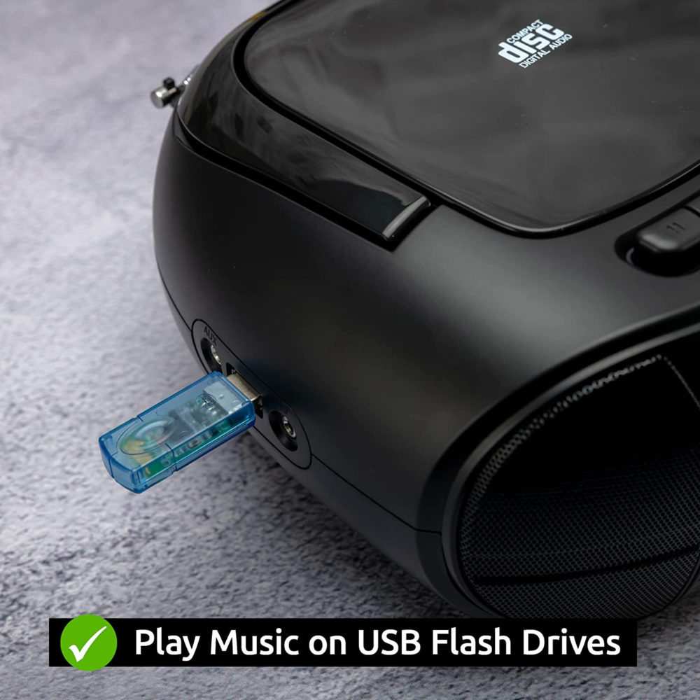 Denver TDC-280 DAB Portable CD Player And Cassette Player Boombox, CD Radio Player Clock And Dual Alarm FM Radio AUX IN USB - Image 14