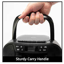 Handy carry handle for CD stereo