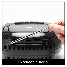 Extendable aerial for DAB & FM radio