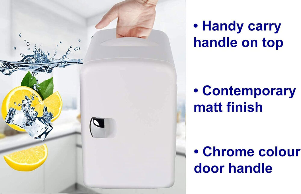 Denver MFR-400 Small Mini Fridge With UV Light Disinfection - 4 Litre/6 can – Skincare, Cosmetics, Makeup, Food or Drink Fridge - Image 5