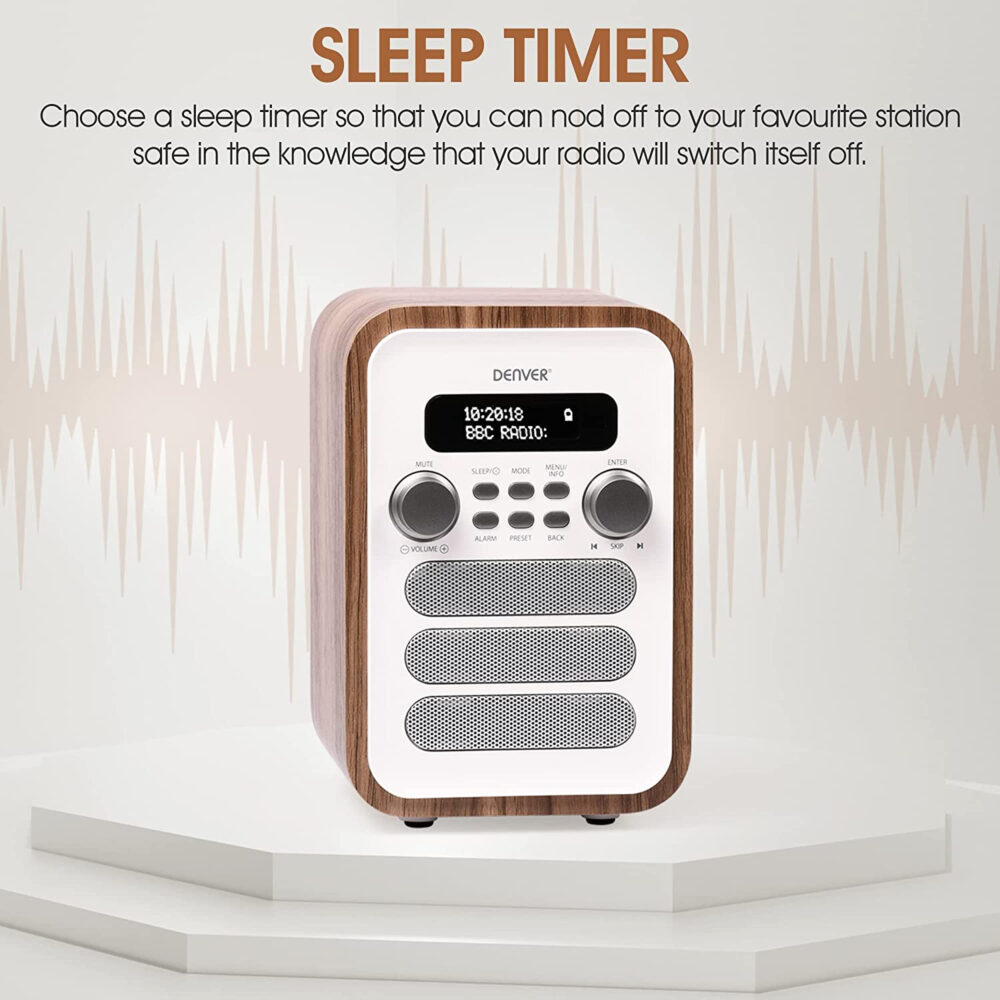 Denver DAB-48 Bluetooth DAB Radio With Remote Control - Mains Powered – Bluetooth Radio Speaker – Alarm Clock - Image 4