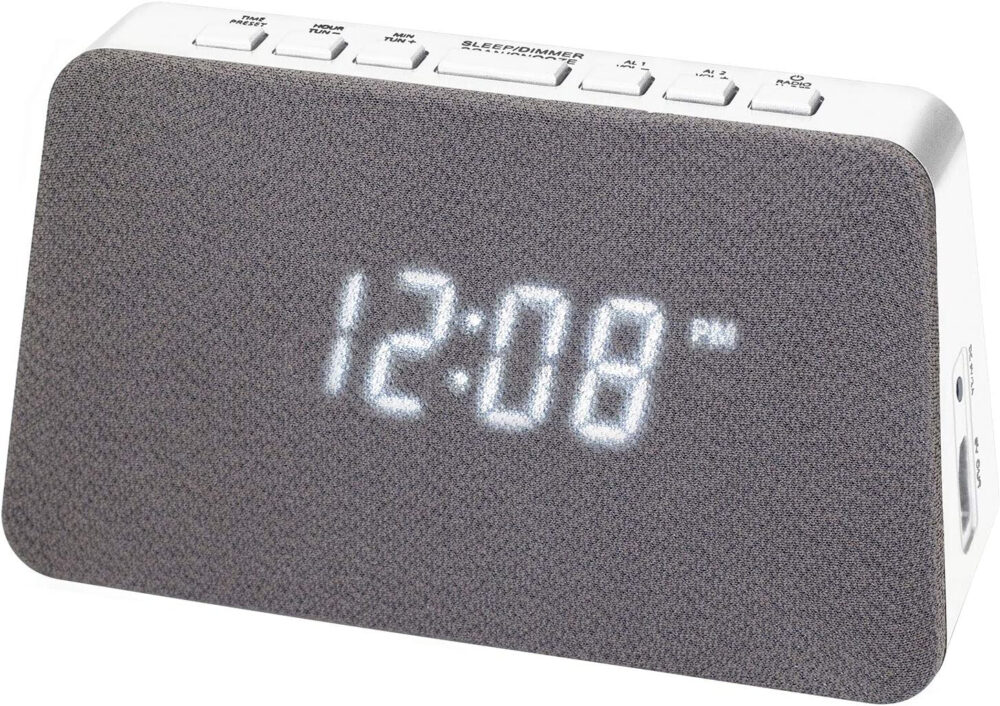 Grouptronics GTQ-RENEW Wireless Charging Alarm Clock FM Radio - Dimmable Display, USB Charging, Dual Alarms, No Tick - Image 8