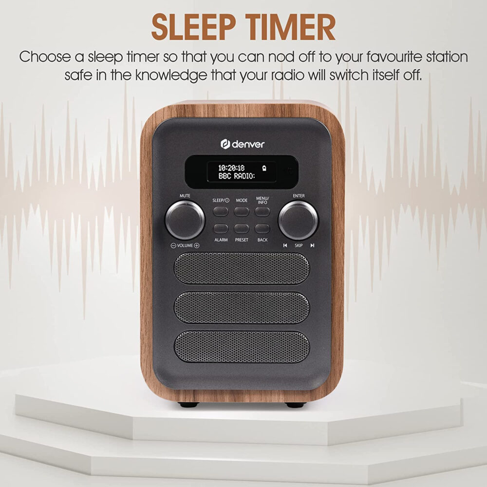 Denver DAB-48 Bluetooth DAB Radio With Remote Control - Mains Powered – Bluetooth Radio Speaker – Alarm Clock - Image 12