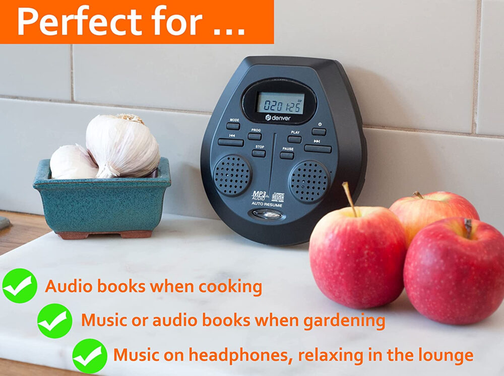 Denver DMP-395 Portable CD Player With Speakers - MP3 & Audio Book Support, 40 Second Antishock & Resume - Image 11