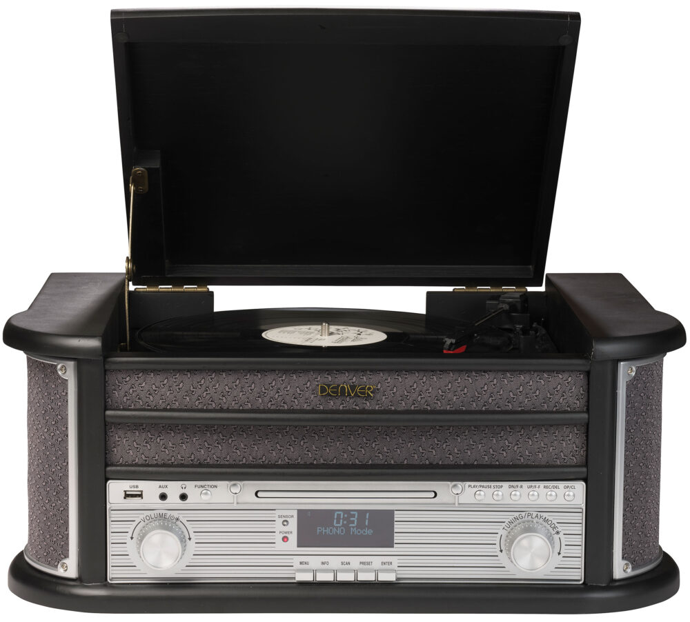 Denver MRD-51BT Record Player With Speakers - CD Player/DAB Radio/FM Radio/Bluetooth/Cassette Player/USB MP3 Playback - Image 14